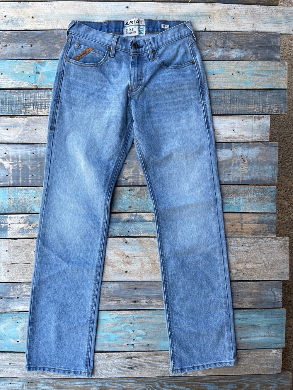 Ariat M7 Men's Slim 29x34 Slim Fit Straight Legs Blue Denim Jeans